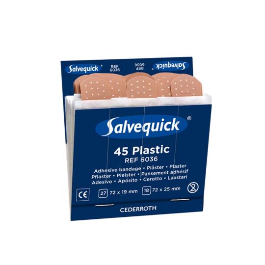 Salvequick plastic pleisters, navulling 6036 donkerblauw